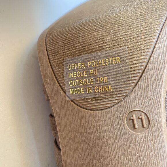 JG Strappy Gladiator Stacked Heel Suede Shoes Women’s Size 11 Tan BRAND NEW - Picture 10 of 11